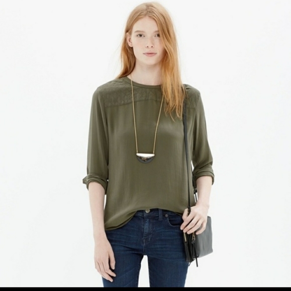 Madewell Tops - Madewell Silk Quilted Blouse, M, EUC